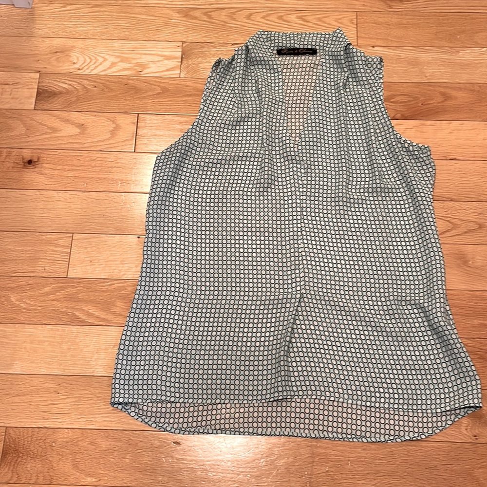 Sleeveless top. V neck.
